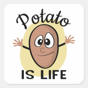 Potato är Life Fyrkantigt Klistermärke