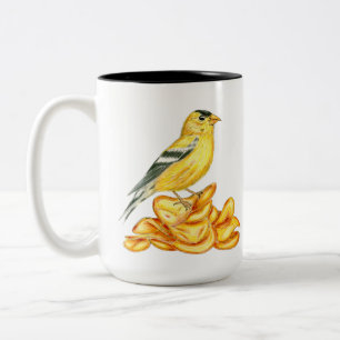 Potato Chip Bird American Goldfinch Illustration Två-Tonad Mugg