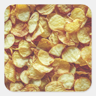 Potato Chip Fyrkantigt Klistermärke