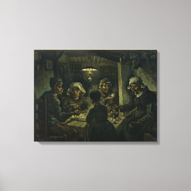 Potato Eaters av Vincent Van Gogh Canvastryck (Framsida)