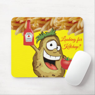 Potato Fransk Fries Ketchup? Mouse Pad! Muspets Musmatta