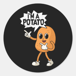 Potato Halloween Costume Kawaii Stil Smiling jag ä Runt Klistermärke