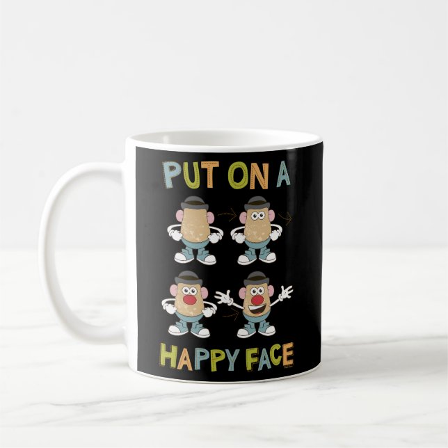 Potato Head satte på en Lycklig Ansikte Kaffemugg (Vänster)