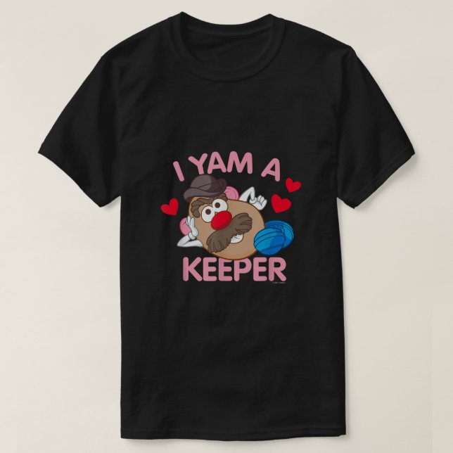 Potato Head Valentines day I Yam A Keeper Heart T Shirt (Design framsida)