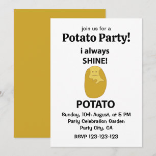 Potato I Shine Funny Potato Inbjudningar