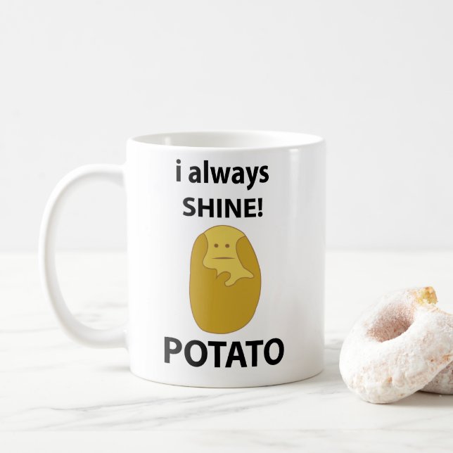 Potato I Shine Funny Potato Kaffemugg (Med munk)