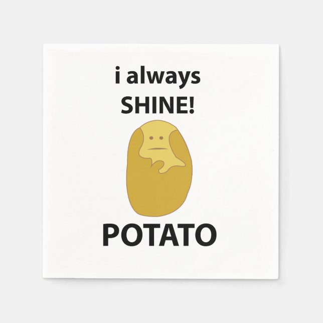 Potato I Shine Funny Potato Party Pappersservett (Framsidan)