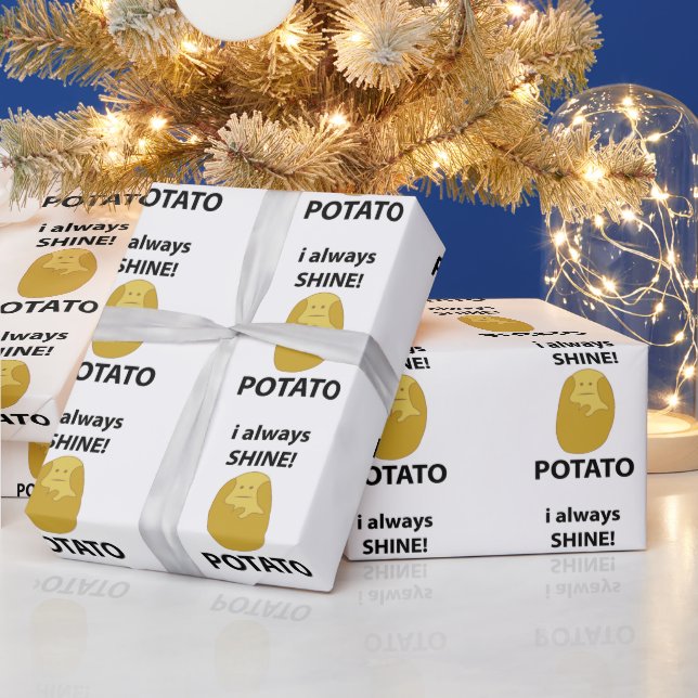 Potato I Shine Funny Potato Presentpapper (Helgdagar)