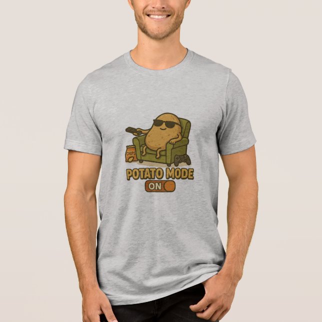 Potato Mode – Lazy Life Activated T Shirt (Framsida)
