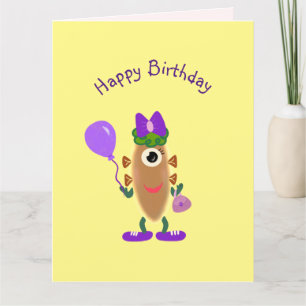 Potato monster Birthday-kort Tack Kort