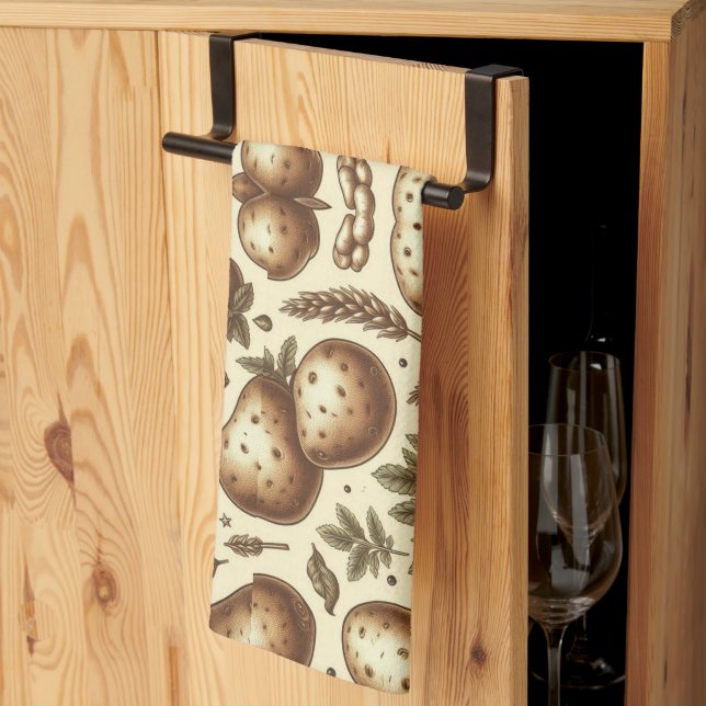 Potato Mönster Kitchen Towel Kökshandduk (Thirds Fold)