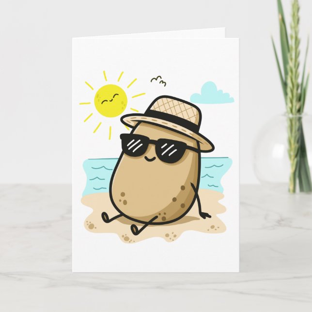 Potato On The Beach Summer Vibes Kort (Framsida)