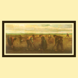 Potato Planting av Vincent van Gogh, Vintage Art. Poster