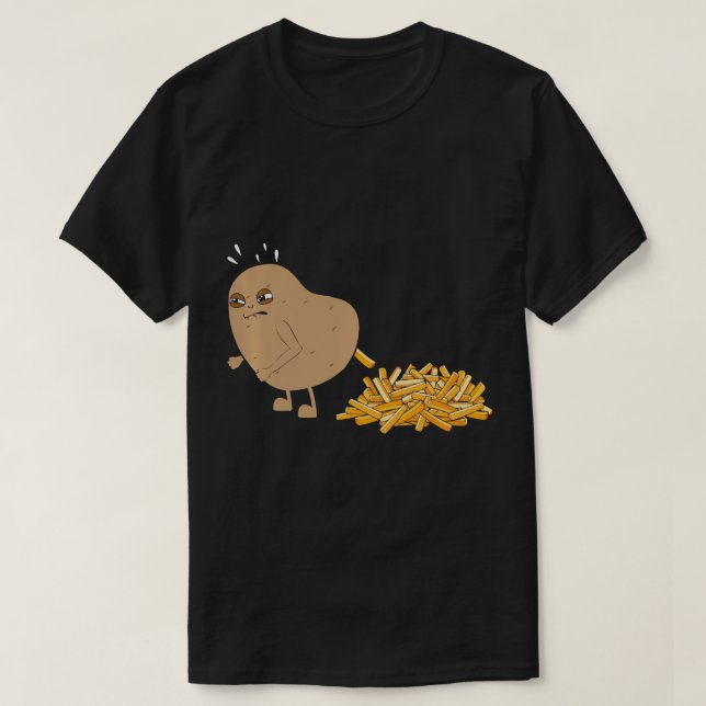 Potato Pooping Fries Funny Fransk Fries Potato Lov T Shirt (Design framsida)