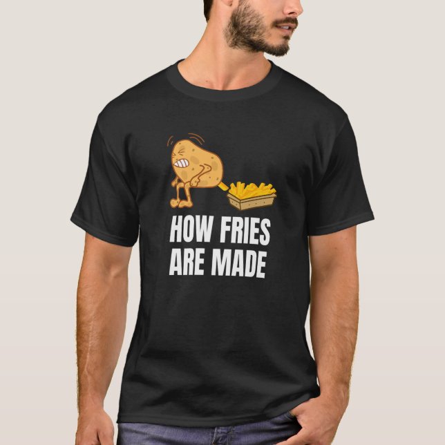 Potato Pooping Fries T Shirt (Framsida)