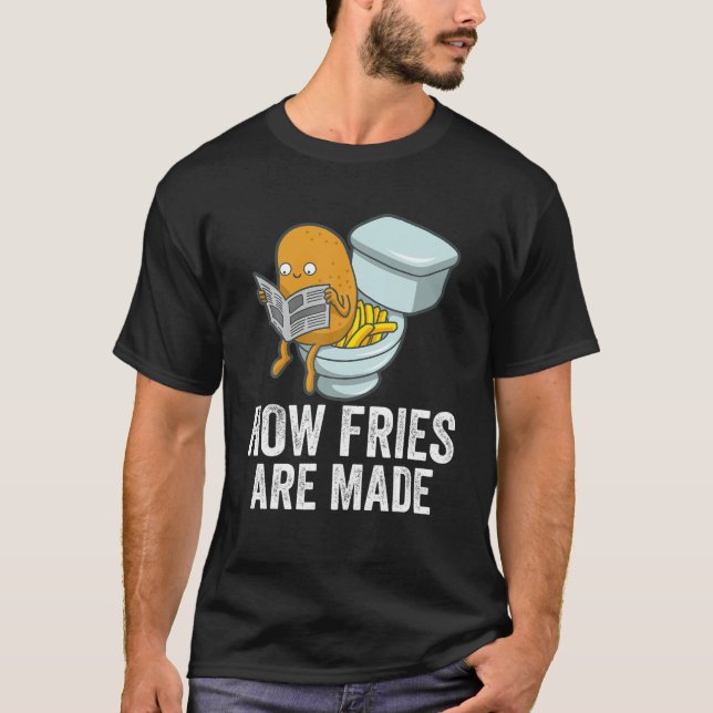 Potato Pooping Fries T Shirt (Framsida)