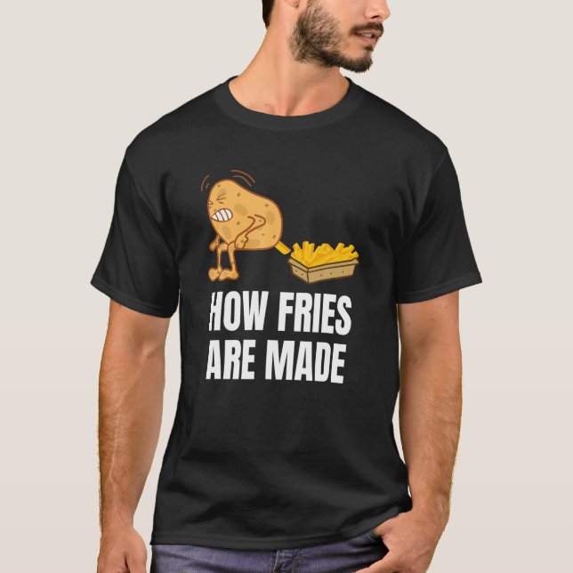 Potato Pooping Fries T Shirt (Framsida)