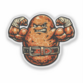 Potato Powerhouse — Vintage Retro Strongman Fighte Klistermärken