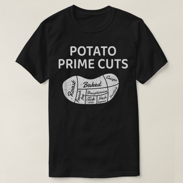 Potato Prime Cuts Chef Cook Vegan Vegetarian  T Shirt (Design framsida)