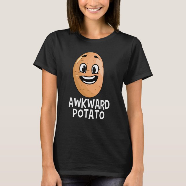 Potato Root Vegetable Vegan Vegetarian Awkward T Shirt (Framsida)