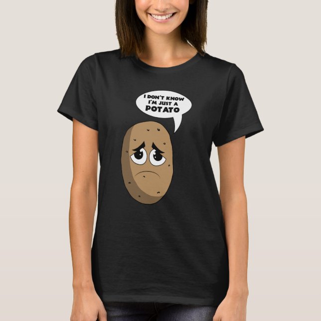 Potato Root Vegetable Vegan Vegetarian T Shirt (Framsida)