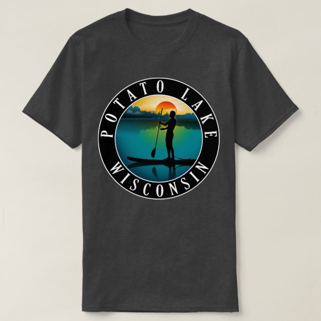 Potato Sjö Wisconsin Paddleboarding T Shirt (Design framsida)
