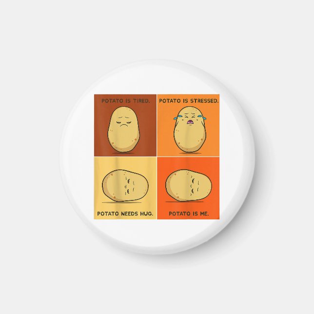 Potato Spud Root Vegetable Tater Vegan Älskare Ket Magnet (Framsidan)