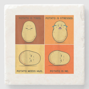 Potato Spud Root Vegetable Tater Vegan Älskare Ket Stenunderlägg