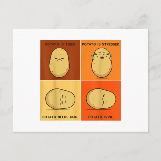 Potato Spud Root Vegetable Tater Vegan Älskare Ket Vykort (Framsida)