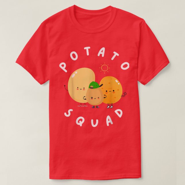 POTATO SQUAD Cute Funny Potato Vegetarian Team Pot T Shirt (Design framsida)