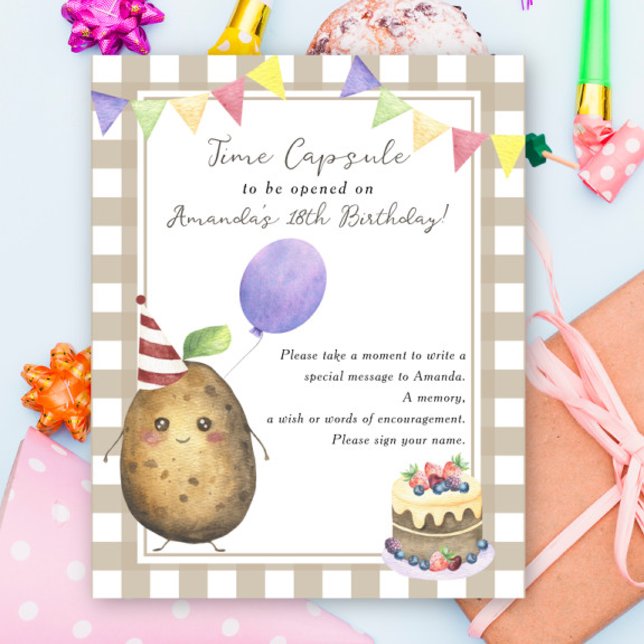 Potato Time Capsule 1st birthday gender neutral Poster (Skapare uppladdad)