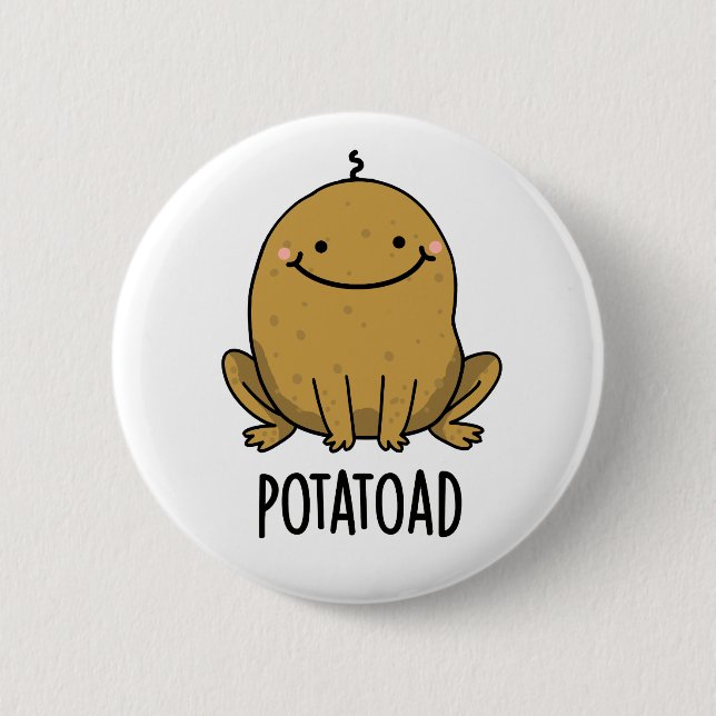 Potatoad Funny Potato Toad Pun Knapp (Framsida)