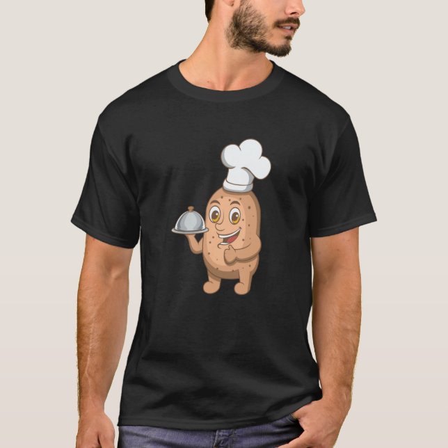 Potatoe Hobby Chef Ironic Vegetable Cooking T Shirt (Framsida)