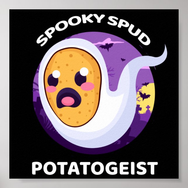 Potatogeist Spooky Spud Potato - Cute Halloween Poster (Framsidan)