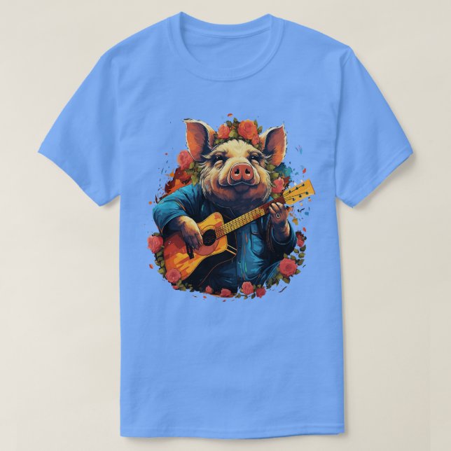 PotBellzed Gris spelar Guitar T Shirt (Design framsida)