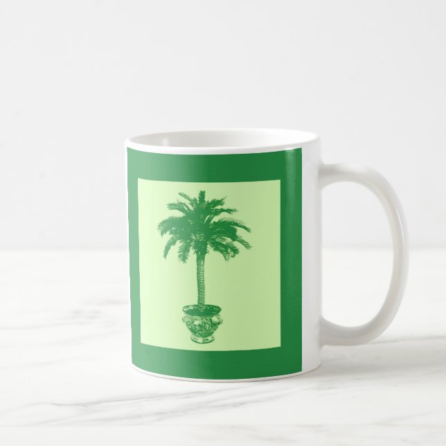 Poted Handflatan Träd - emerald och ljust grönt Kaffemugg (Höger)