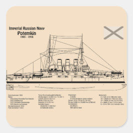 Potemkin - Frakt Blueprint Plans SD Fyrkantigt Klistermärke