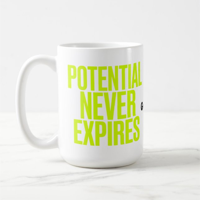 Potential Never Expires Bold Growth Mindset  Kaffemugg (Vänster)