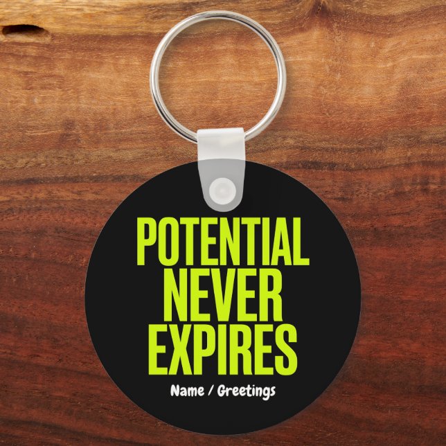 Potential Never Expires Bold Growth Mindset  Nyckelring (Framsida)