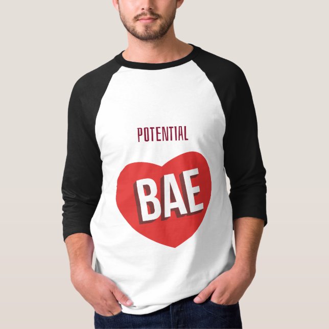 Potentiell bae Heart Raglan Tee (Framsida)