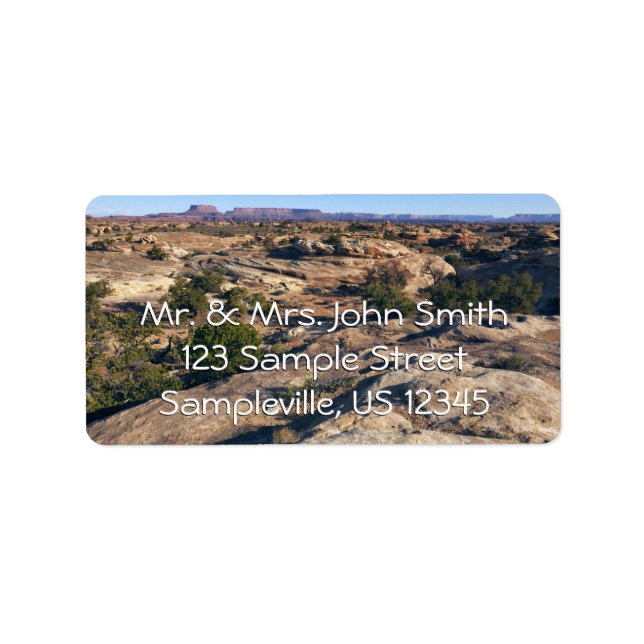 Pothole Point Trail i Canyonlands nationalpark Adressetikett (Framsidan)