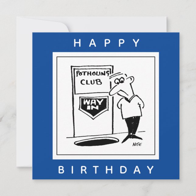 Potholing Club Entré på Golvet￼ Karikatyr Kort (Framsida)