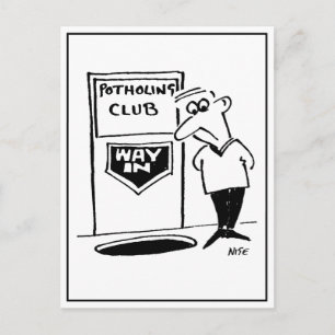 Potholing Klubb Entrance i Golv. Funny Vykort