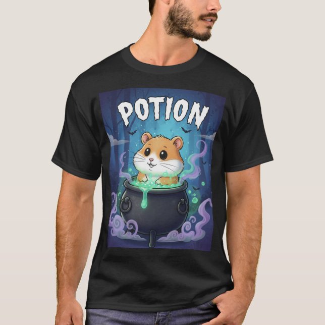 Potion – Cauldron Hamster Halloween TinyFur Tee (Framsida)