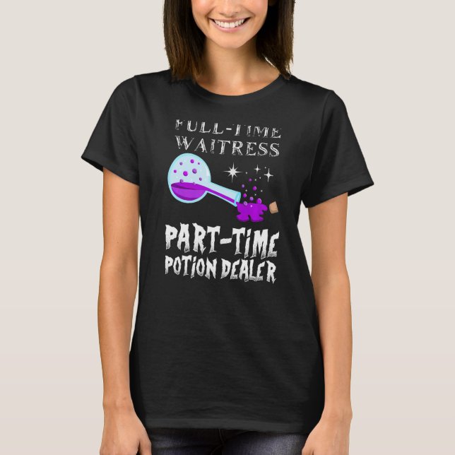 Potion Flaska Gothic Waitress Costume Halloween T Shirt (Framsida)