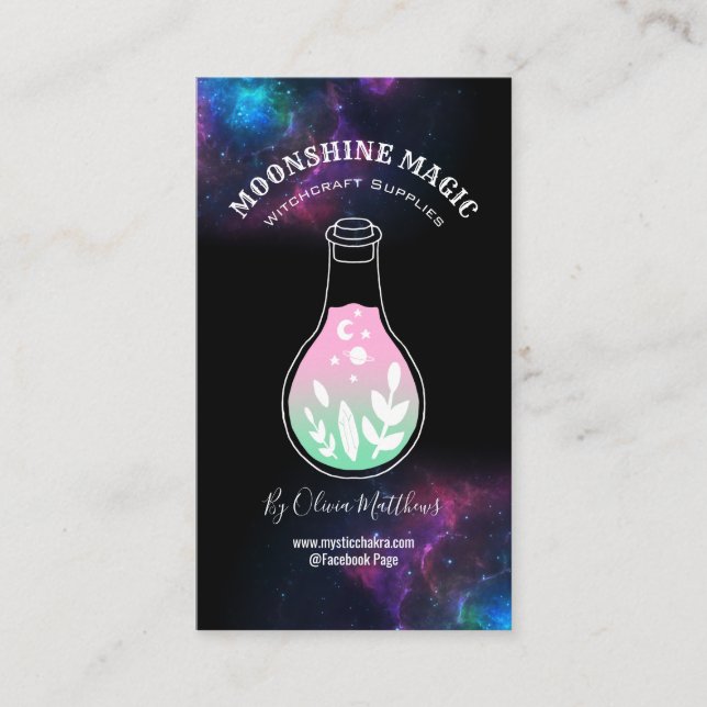 Potion Galaxy Witchcraft Visitkort (Framsida)