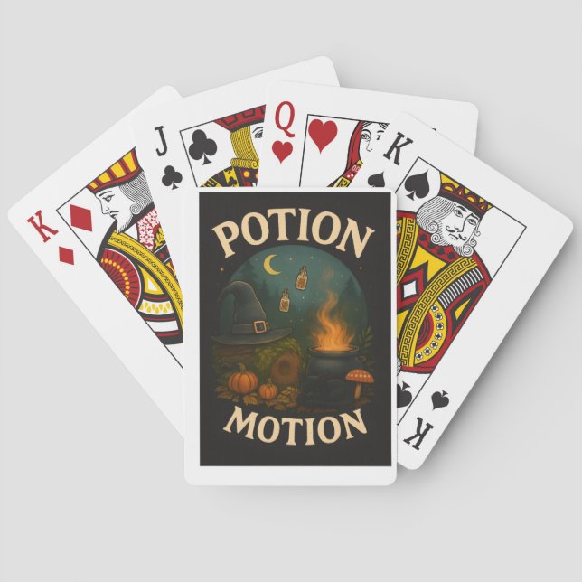 “Potion Motion” – Whimsisk Halloween med häxstämpe Casinokort (Baksidan)