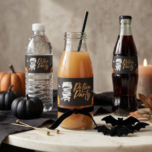 Potion Party Söt Mummi Katt Halloween Vattenflaskor Etikett