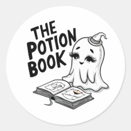 Potionen Bok för Halloween Runt Klistermärke
