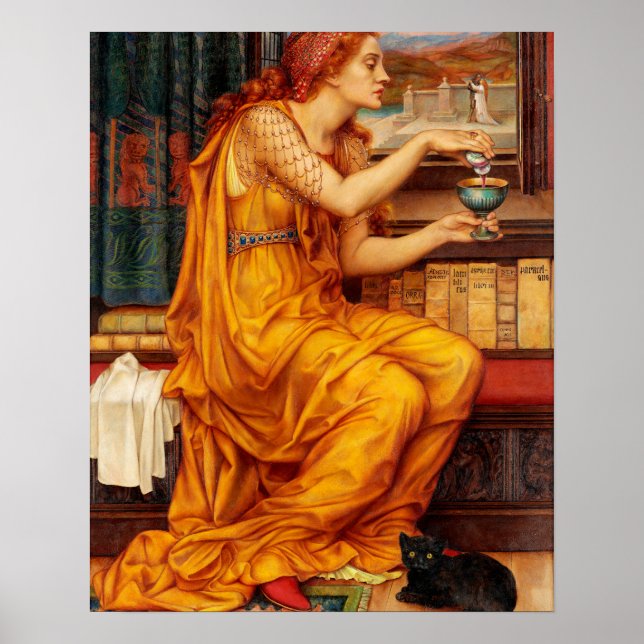 Potionen Kärlek - Evelyn De Morgan Painting Poster (Framsidan)